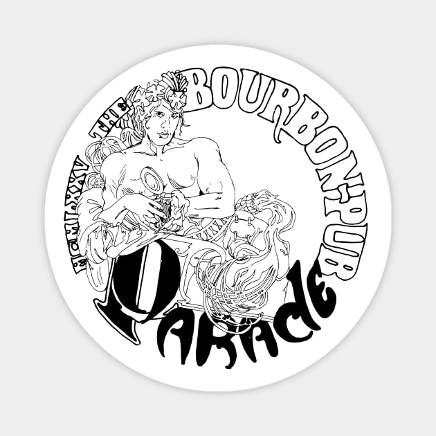 Bourbon Pub Vintage Gay LGBT New Orleans Retro Magnet by WearingPride